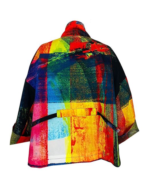Maxjenny Yellow Square Boxy Jacket Print Multi