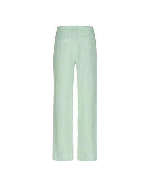 Maison Tangerine Green Linen Wide Leg Long Trousers Mint For