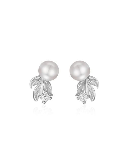 Azura Jewelry New York Metallic Whispering Grove Pearl Earrings Vermeil