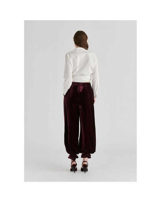 Paisie White Split Collarless Wrap Top With Side-Tie Waist