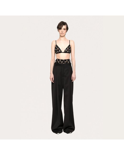 Nissa Black Handmade-Embellishments Tulle Waist Belt