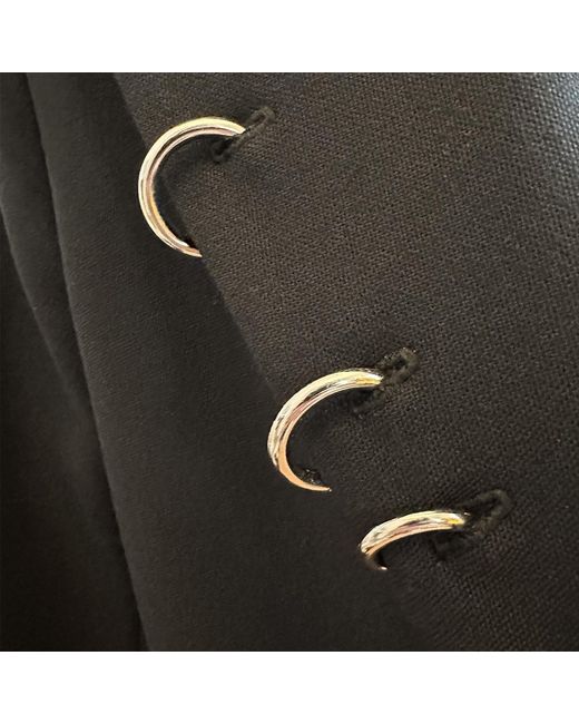 Galleriadele Black Wool Blazer With Piercings