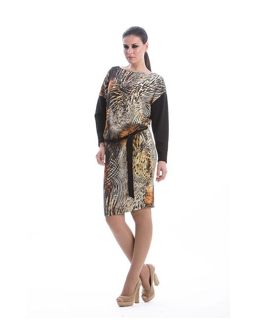Conquista Black Animal Print Dress