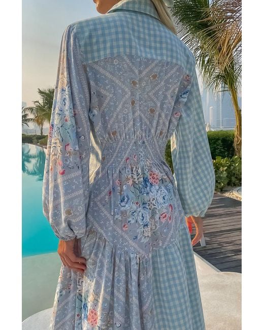 Palm Collective Blue Tulonne Maxi Dress