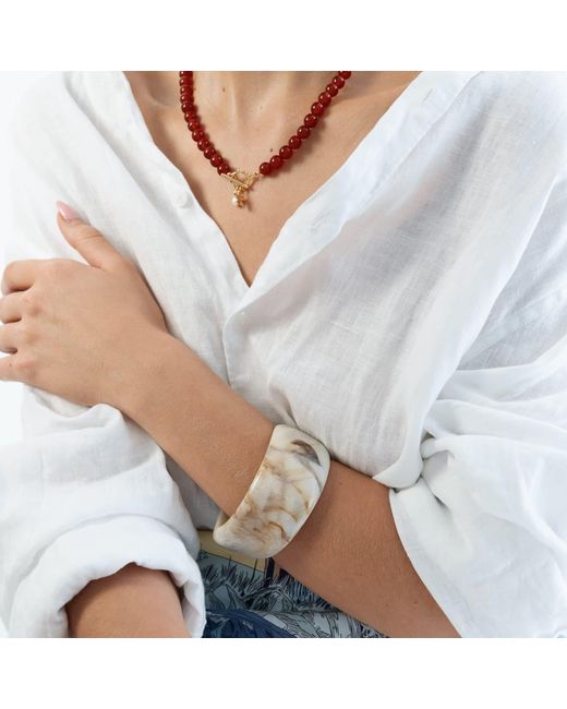 Miss Cecilia Natural Neutrals Molten Marble Bangle