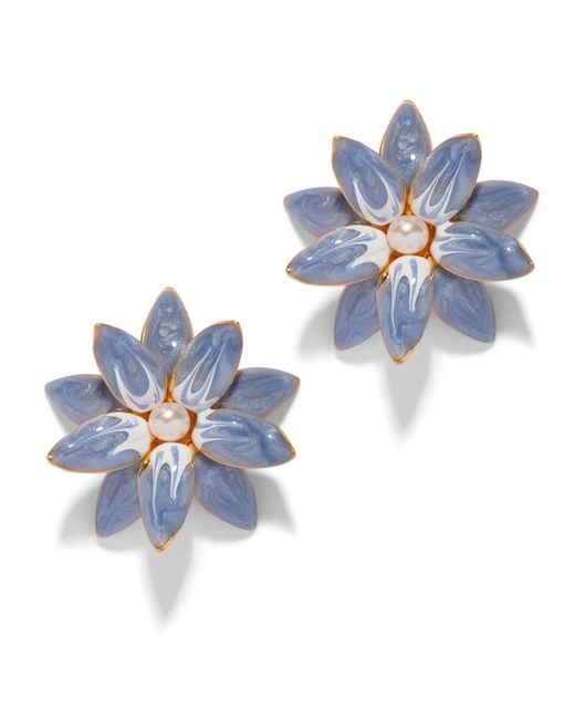 The Pink Reef Orange Dahlia Hand Painted Floral Earring