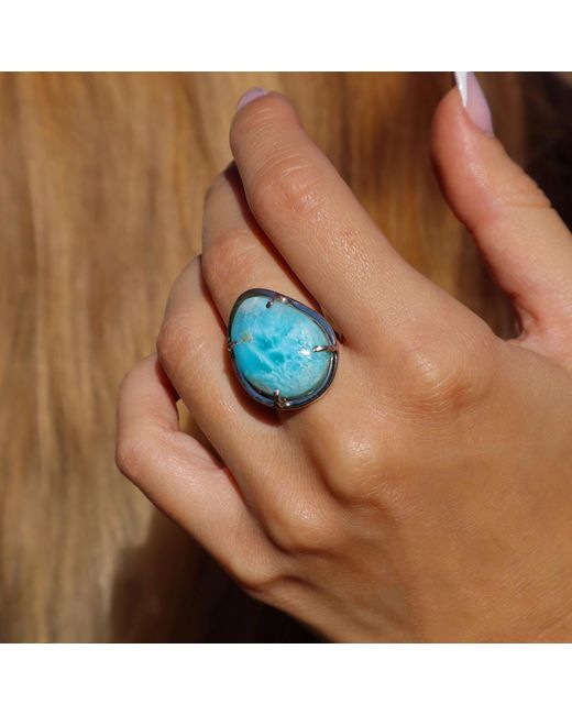 Mineralgems•Studio Blue Larimar Ocean Ring Fail