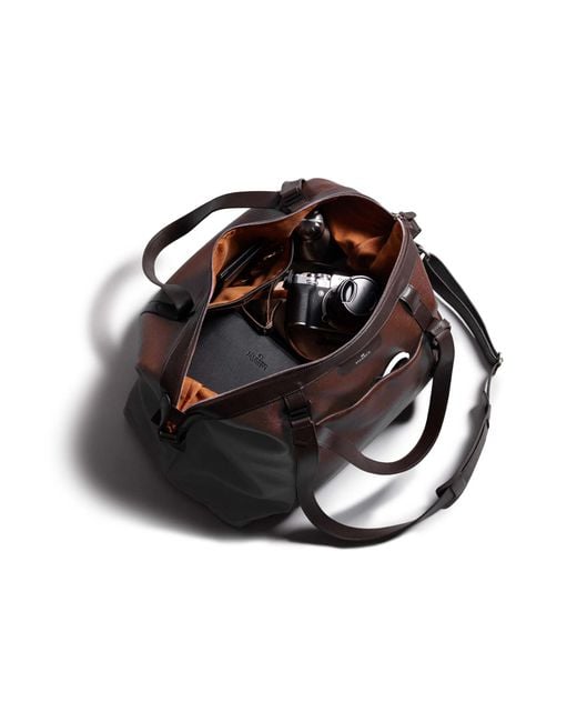 Harber London Black Leather Overnight Bag for men