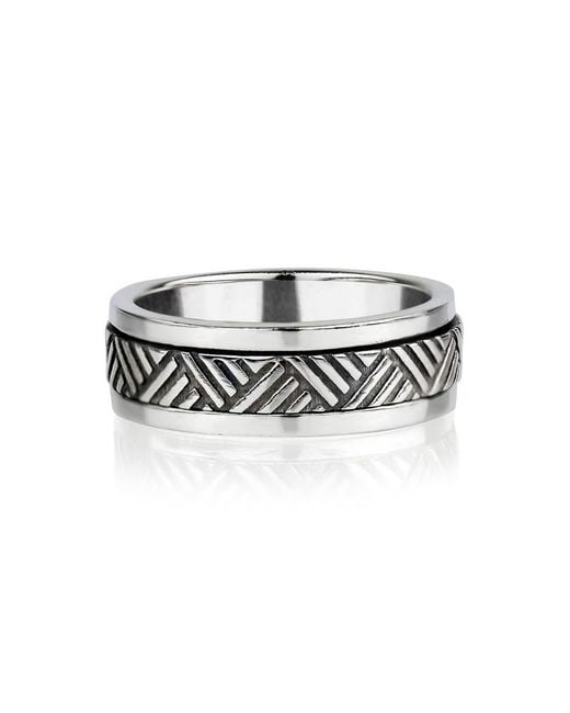 Charlotte's Web Jewellery White Mayan Warrior Silver Spinning Ring for men