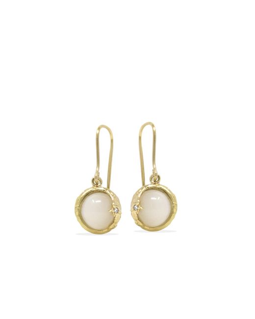 Vintouch Italy Metallic Ad Astra-Plated Moonstone Earrings