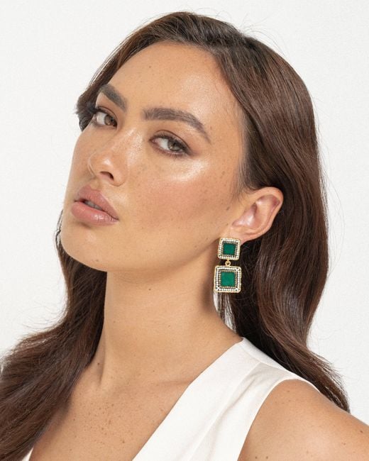 Ornare the Label Green Stella Earrings – Agate