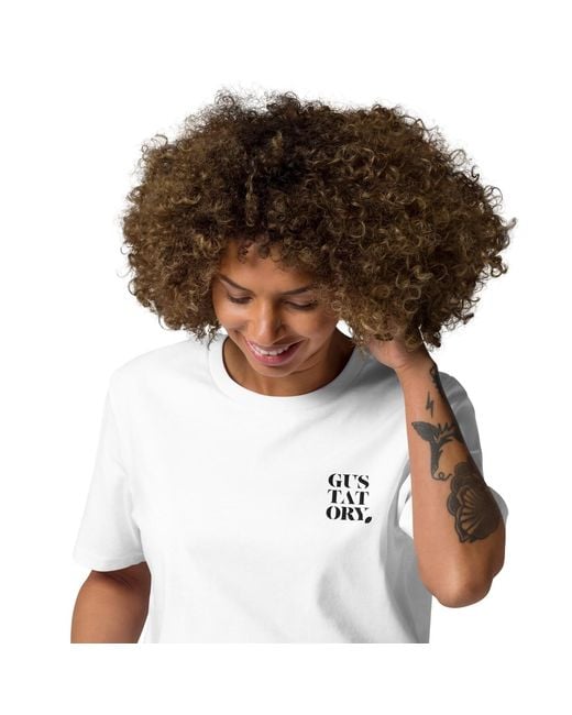 Anchor and Crew White Gustatory Tokyo Coffee Scene Organic Cotton Embroidered T-Shirt