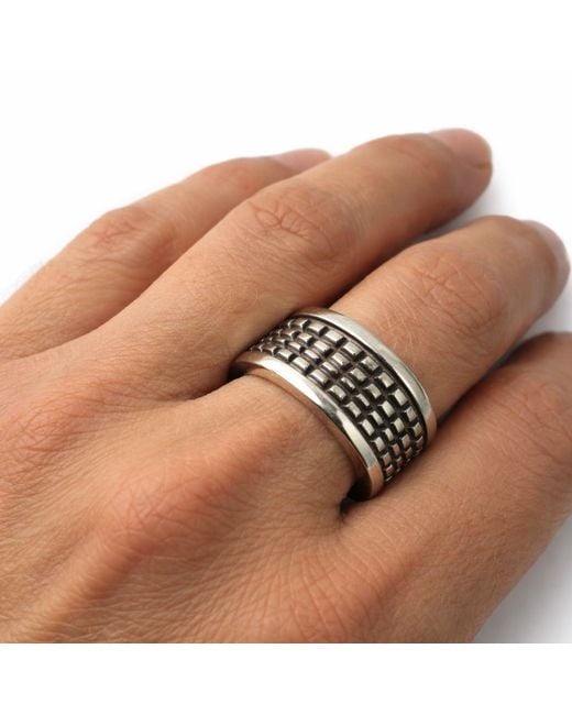 Tg-Jewellery by Tamara Gervasio Black Crocodile Ring – Sterling, Oxidised & Polished Finish