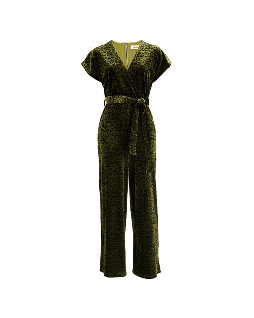 Louche Green Tiffany Velvet Roar Jumpsuit