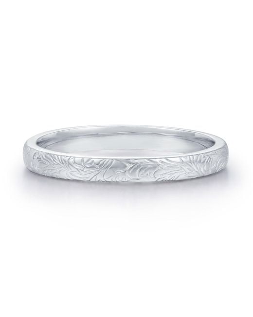 Azura Jewelry New York White Everwood Carved Band Vermeil