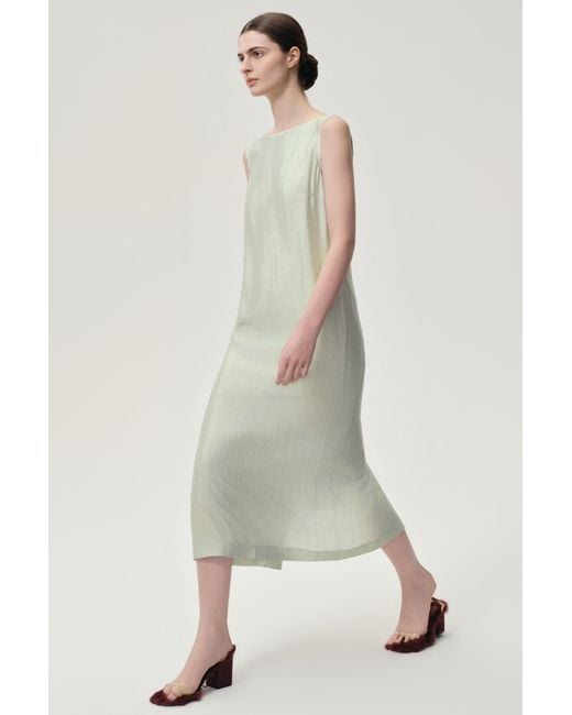FRONT ROW SHOP White Sleeveless Open-Back Maxi Dress Dust Mint