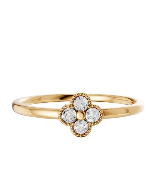 Aya Fine Jewelry Metallic Minimalist Clover Lab Diamond Ring 0.10 Ctw