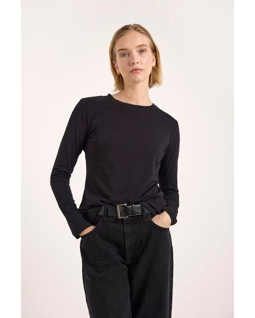 Brodie Cashmere Blue Long Sleeve Crew Neck
