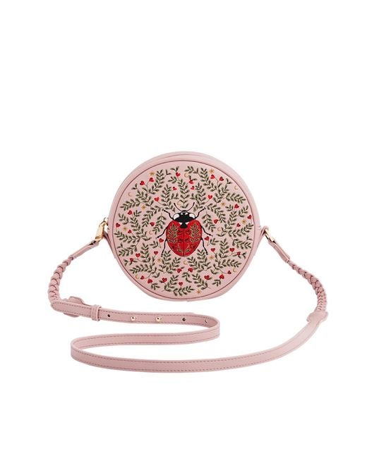Fable England White Chloe Ladybird Circle Bag