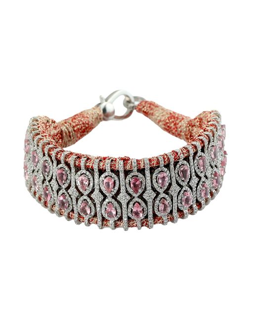 Artisan Metallic Tourmaline & Diamond Silk Bracelet