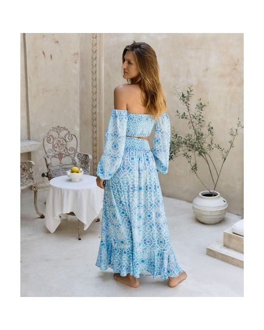 Sophia Alexia Blue Azure Mosaic Fiji Skirt