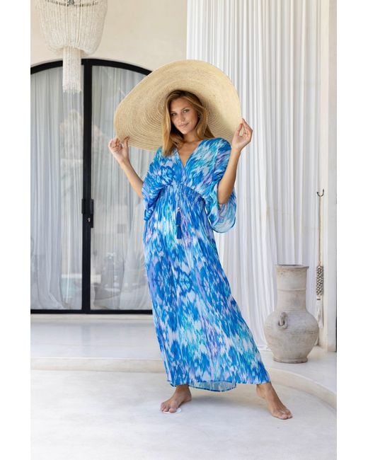 Sophia Alexia Blue Sea Dream Capri Kimono Dress