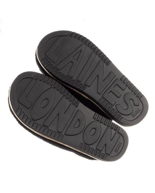 Laines London Black Flatform Cloud Closed Toe Slippers With Fucking Fabulous Brooches