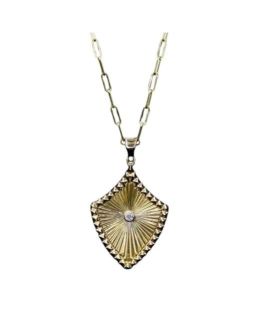 Anjalé Fine Jewelry Metallic Radiant Shield Necklace