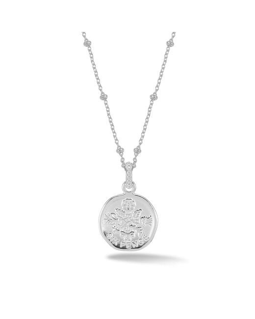 Dower & Hall Metallic Lucky Sixpence Pendant