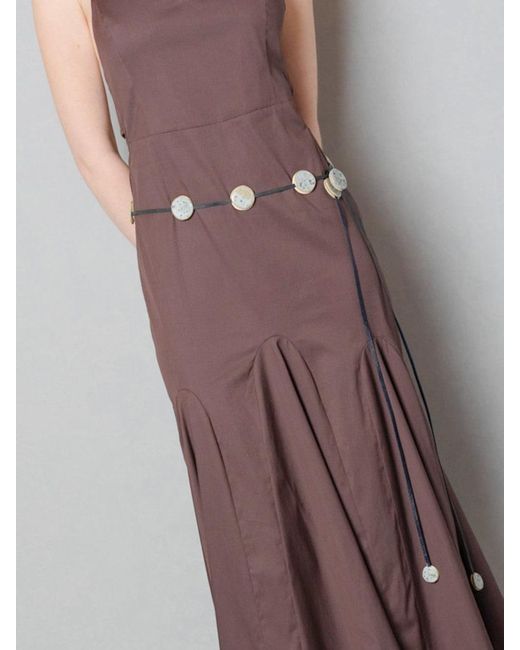 Anemoia Brown Aurelia Poplin Midi Dress