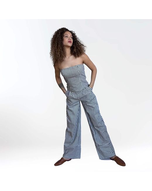 London Atelier Byproduct Gray Striped Blazer Trousers Corset And Tote Bag Four Piece Set