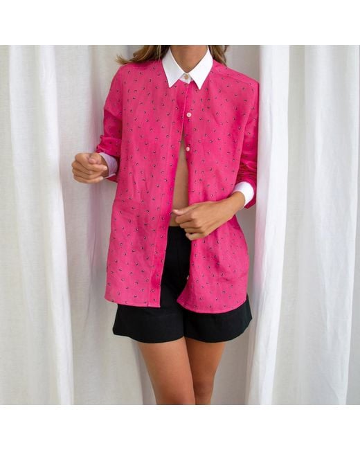 My Pair Of Jeans Pink Watermelon Linen Shirt