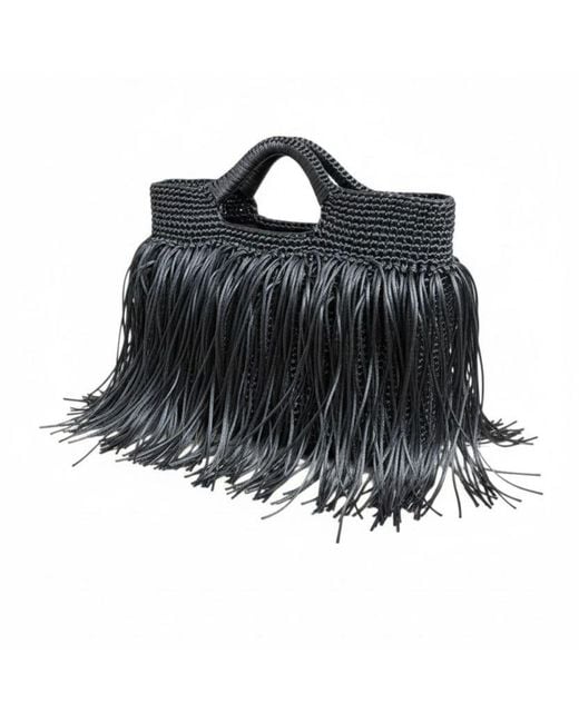 Springmoonatelier Black Handmade Tassel Crochet Bag – Eye-Catching Evening And Special Occasion Bag