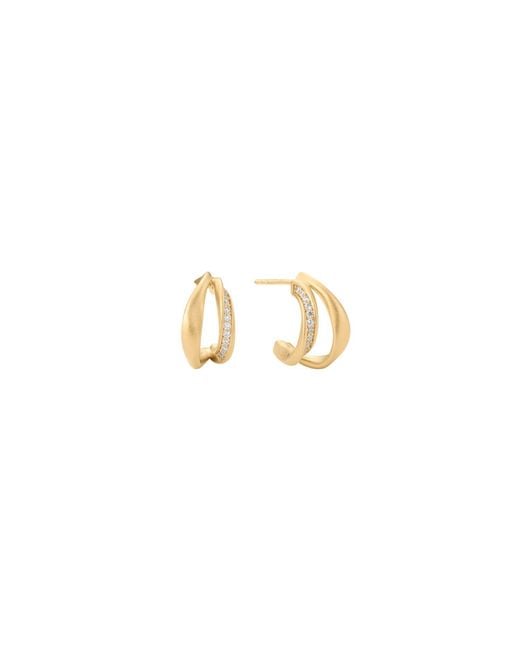 Vanhi Metallic Nadine Pavé Twisted Stud Earrings