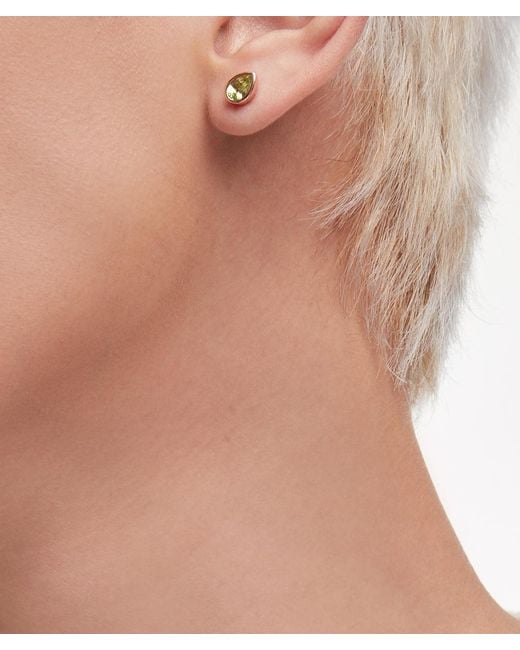 Onia Metallic Peridot Pear Studs