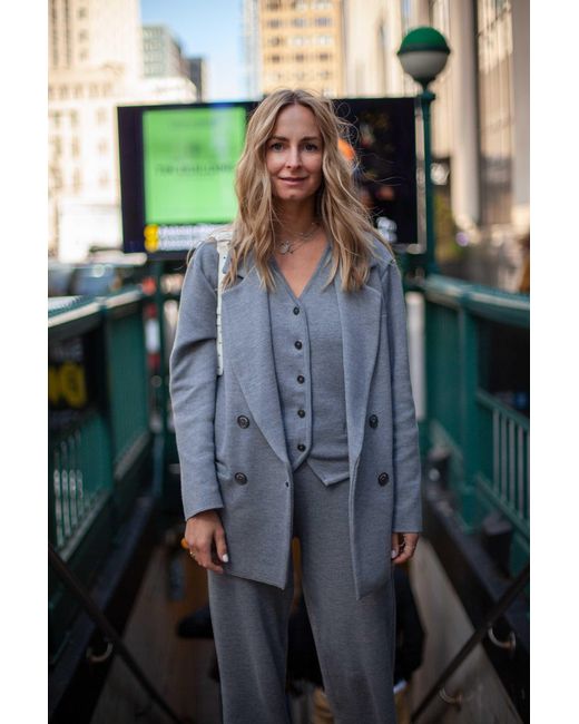 SALANIDA Gray Forza Knitted Merino Blazer Light