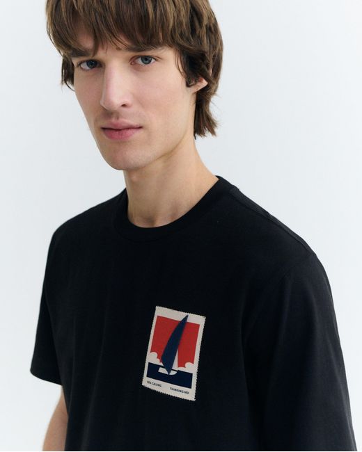 Thinking Mu Black Zach Patched Optimist T-Shirt for men
