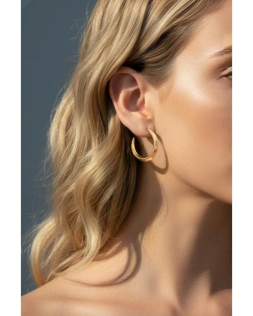 Astor & Orion Metallic Crescent Hoops Large