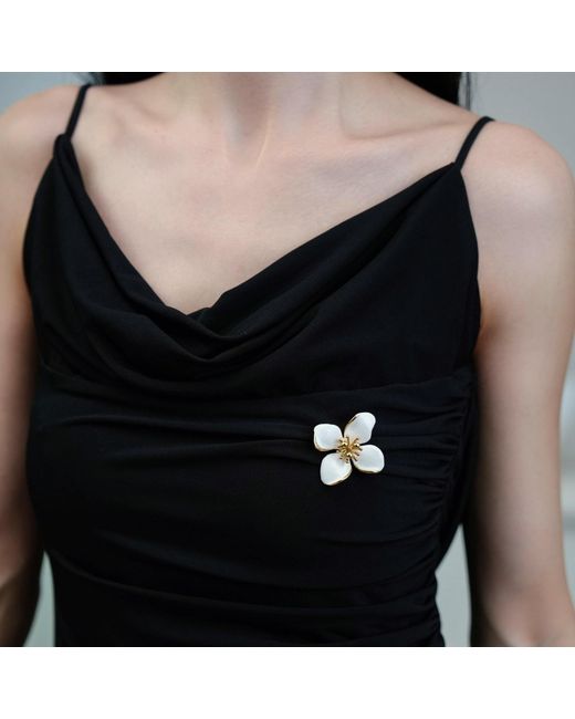 Retro Chic Metallic Iris Blossom Brooch