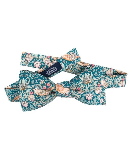 LE COLONEL Blue Liberty Strawberry Thief Emerald Bow Tie for men
