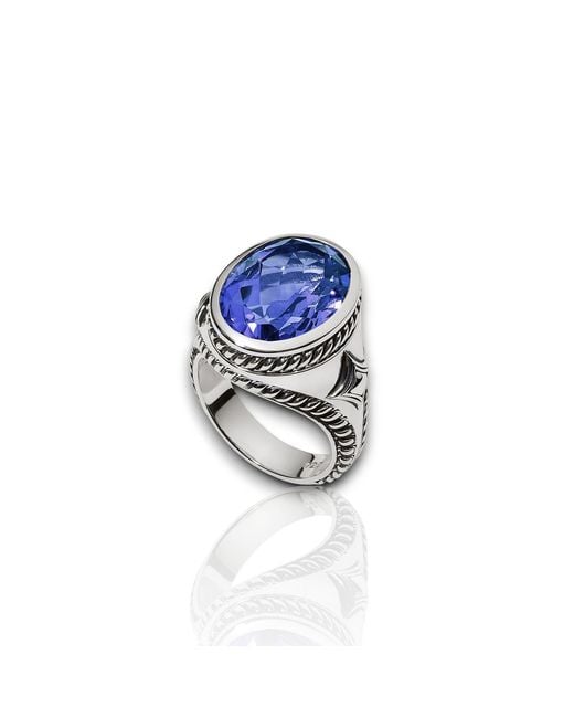 Daneila Léon Blue Sterling Sapphire Signet Ring
