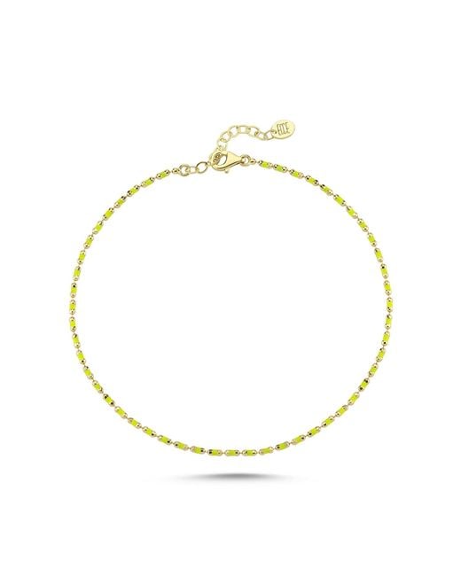 Ecce | Artisan Diamonds Metallic 14K Solid Enamelled Candy Crush Anklet