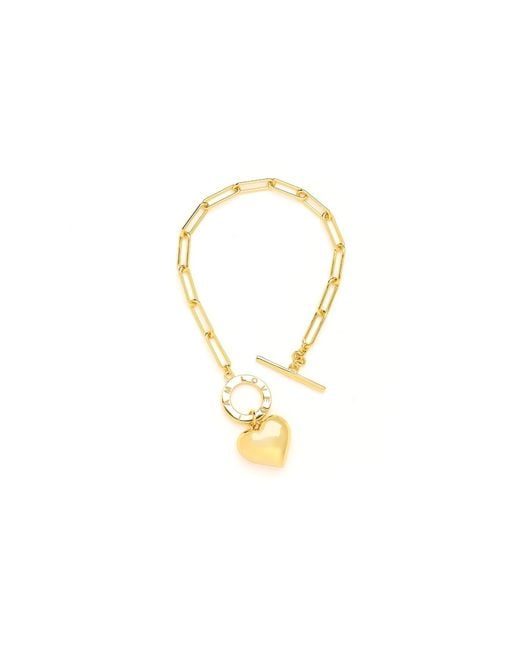 Seven Saints Metallic I Am Loved, Heart Charm Chain Bracelet, Over Sterling