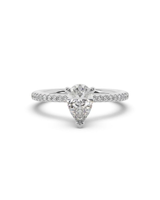 Artisan White 14K Cocktail Ring With Pear Cut Lab-Grown Diamond