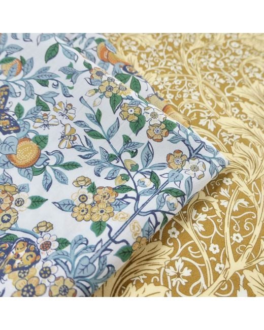 Lime Tree Design Metallic Two Hankies Made With Liberty Fabric Morris Collection for men