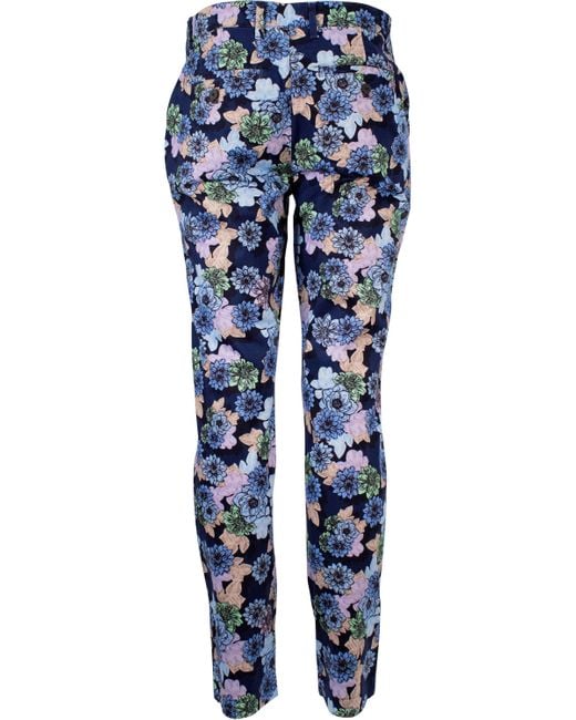 Lords of Harlech Blue Jack Snap Floral Pant for men