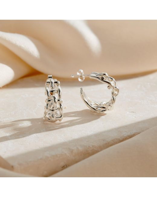 Posh Totty Designs Metallic Woven Hoop Earrings