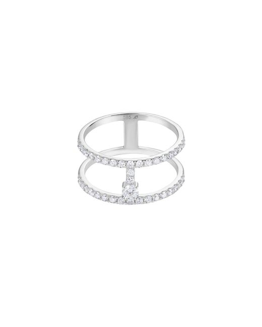 Dyamka Metallic Paved Two Rows Ring