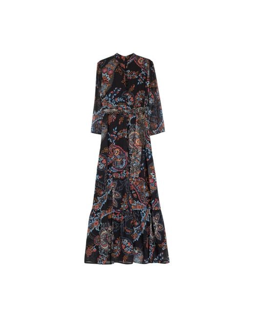 Niza Black Long Dress With V-Neck