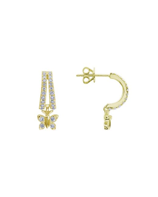 BLOOMTINE | Earth Angel HQ Metallic Enchanting Flutterfly Vermeil Butterfly Huggies
